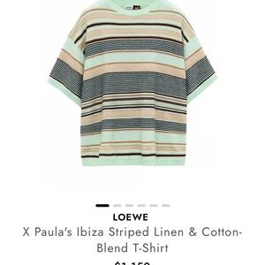 Loewe x Paula’s Ibiza Striped Mint and Brown Top